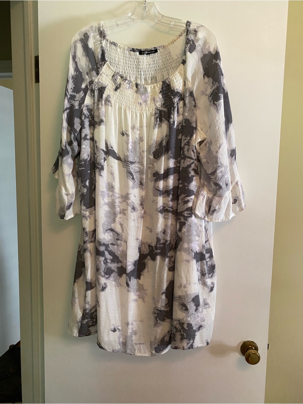 Zac & Rachel Gray and White Marble Print Dress